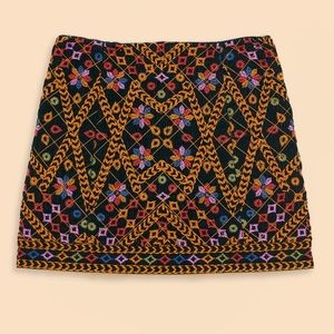 NWT Embroidered Corduroy Mini Skirt FARM RIO - size medium